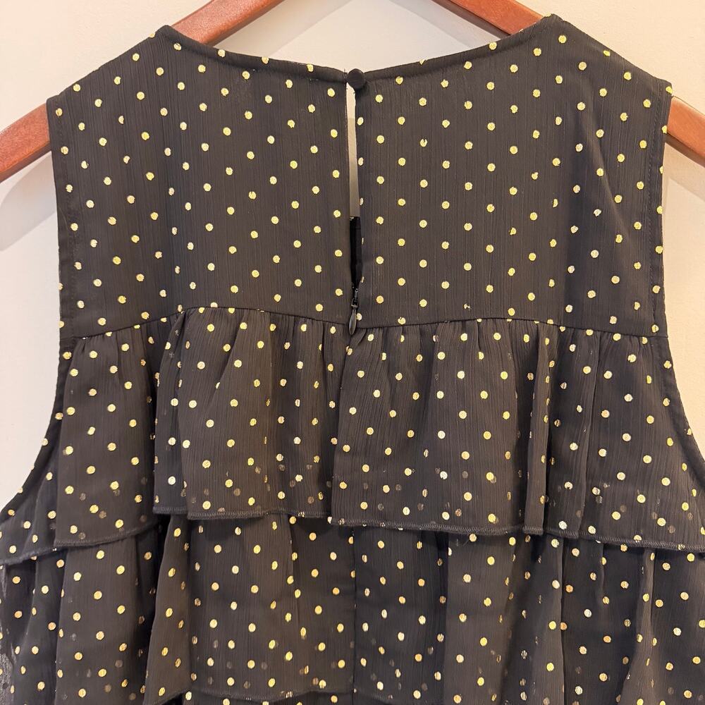 J.Crew Factory Polka Dot Tiered Chiffon Dress LBD Velvet Bow Date Trip CP905 NWT - Picture 10 of 16
